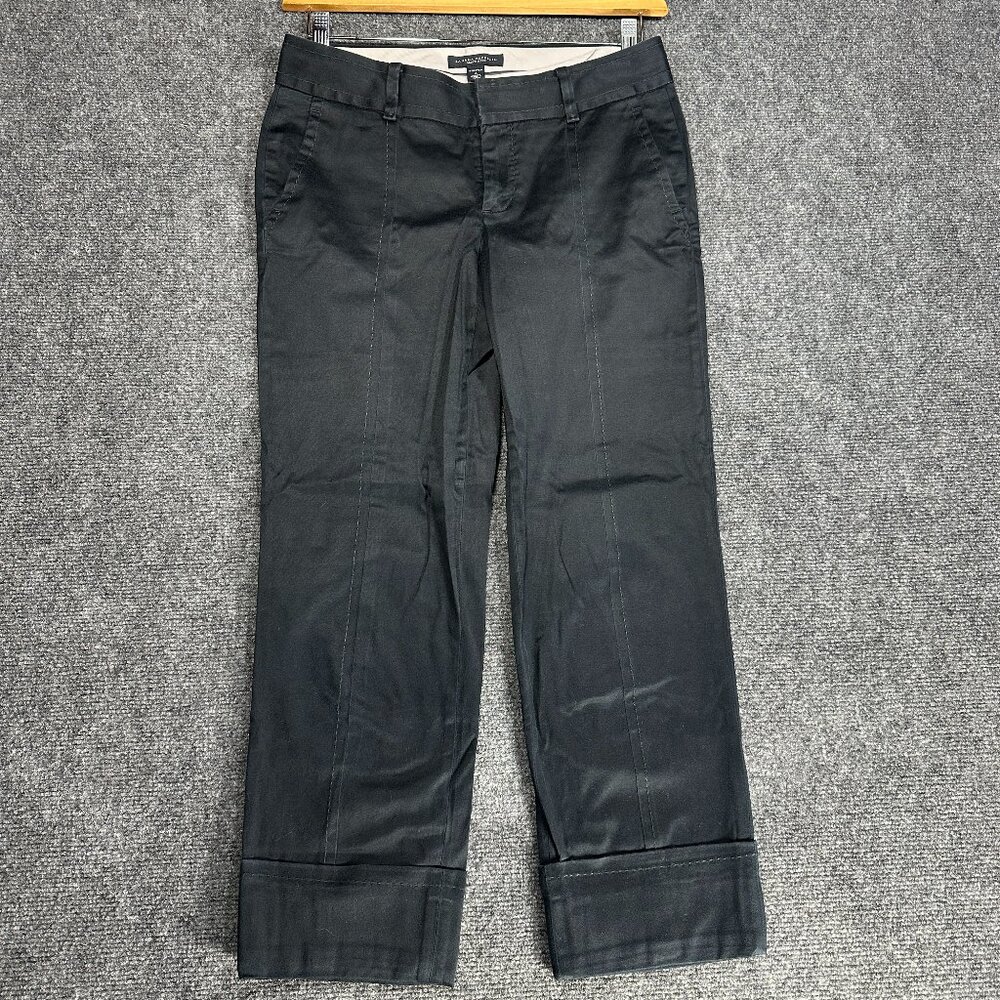 Banana Republic Pants Womens 4 Martin Fit BLue Cotton Stretch Topstitched Cuffed